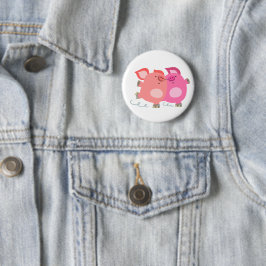 Niedliches Cartoon Roller-Skaten-Schweine-Button-A Button