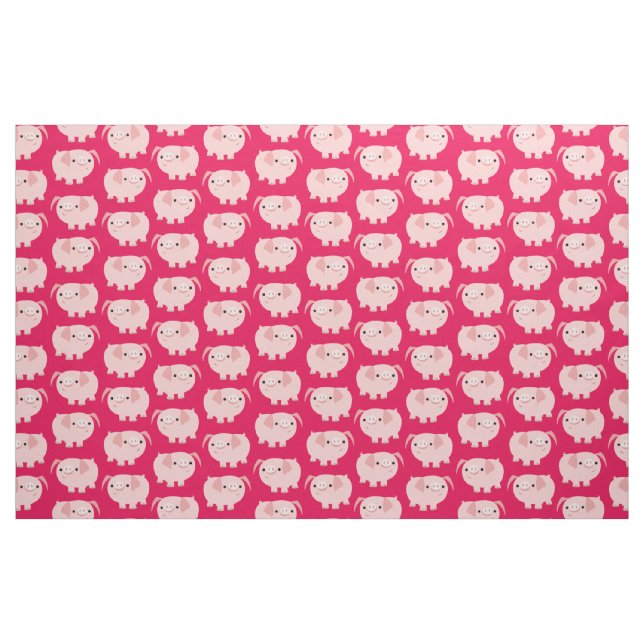 Niedliches Cartoon-Schwein-Gewebe Stoff (Fat Quarter (45,7 x 55,9 cm))