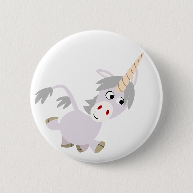 Niedliches Cartoon Unicorn Button Abzeichen (Vorderseite)