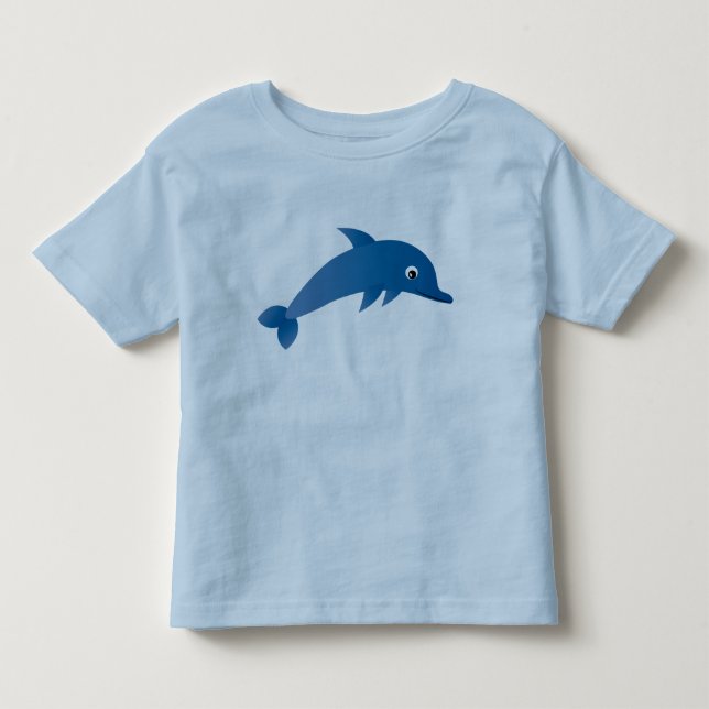 Niedliches Cartoondelphin-Blaut-shirt Kleinkind T-shirt (Vorderseite)
