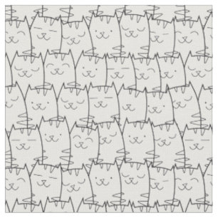 Niedliches Cartoonkatzengewebe 2 Stoff