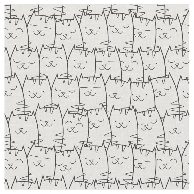 Niedliches Cartoonkatzengewebe 2 Stoff (Nahaufnahme)