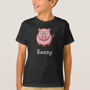 Niedliches Cartoonschwein personalisiert mit T-Shirt