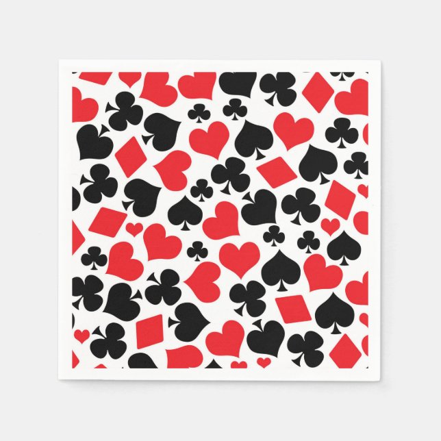 niedliches Casino Spielkarten Anzug Muster Party Serviette (Vorderseite)