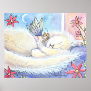 Niedliches Cat and Fairy Poster von Molly Harrison