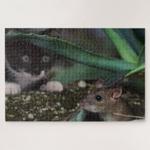 Niedliches Cat and Mouse Jigsaw Puzzle