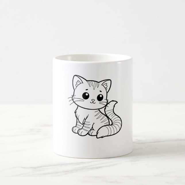 NIEDLICHES CAT ART-DESIGN KAFFEETASSE (Mittel)