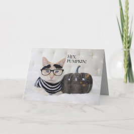 Niedliches Cat-Bushy-Augenbrauen- und BrillenHallo Karte