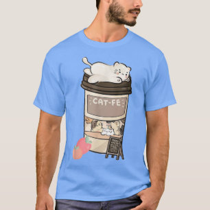 Niedliches Cat Café, Kawaii Cat Coffee, Anime Neko T-Shirt