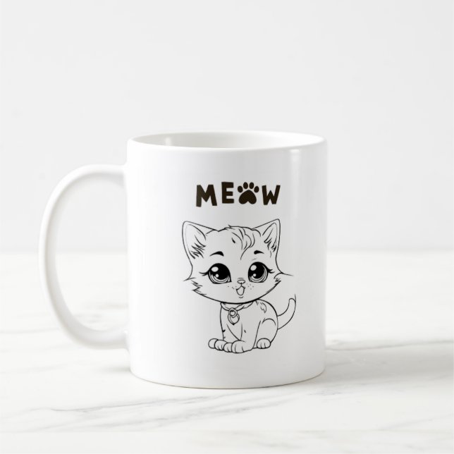 Niedliches Cat Coffee Tasse Design (Links)