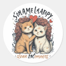 Niedliches Cat Couple Großartige Liebe und Freunds