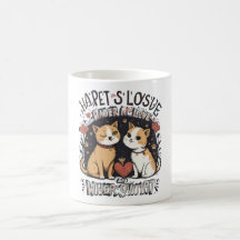 Niedliches Cat Couple Tasse Romantische Kitchenett