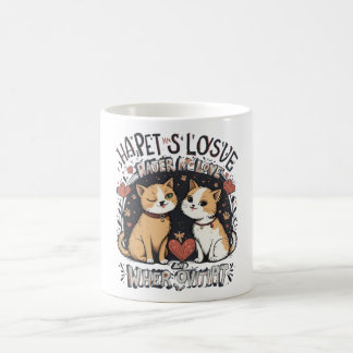 Niedliches Cat Couple Tasse Romantische Kitchenett