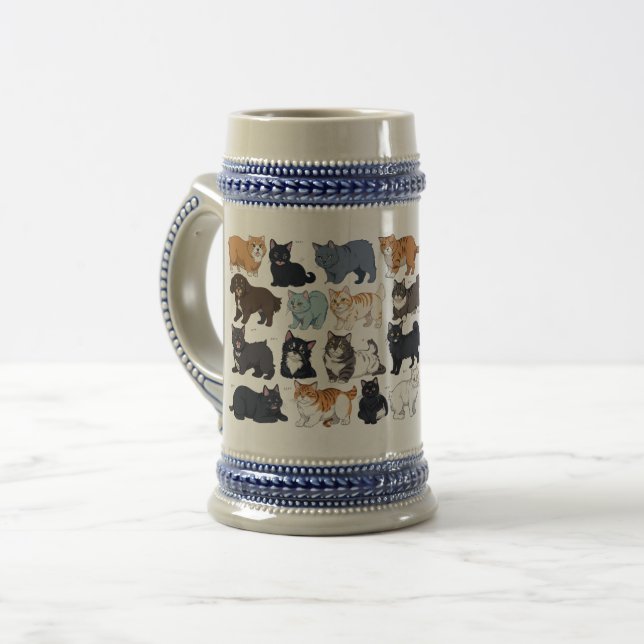 NIEDLICHES CAT-DESIGN BIERGLAS (Vorderseite Links)