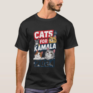 Niedliches Cat Design für Kamala Cat Childless Lad T-Shirt