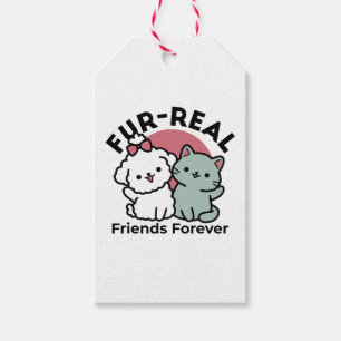 Niedliches Cat & Dog "Fur-Real Friends Forever"-De Geschenkanhänger