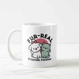 Niedliches Cat & Dog "Fur-Real Friends Forever"-De Kaffeetasse