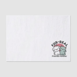 Niedliches Cat & Dog "Fur-Real Friends Forever"-De Seidenpapier