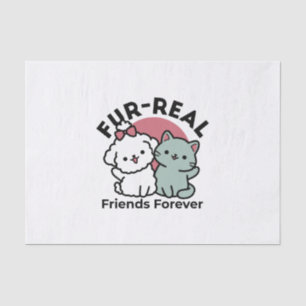Niedliches Cat & Dog "Fur-Real Friends Forever"-De Seidenpapier