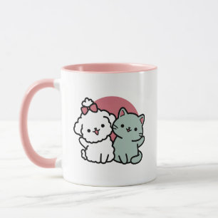 Niedliches Cat & Dog "Fur-Real Friends Forever"-De Tasse