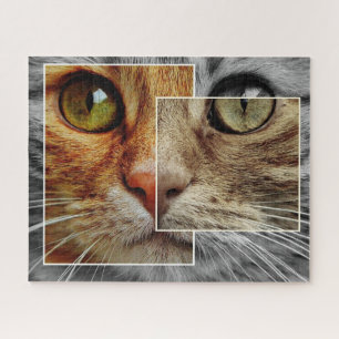 Niedliches Cat-Face-Collage-Puzzle Puzzle