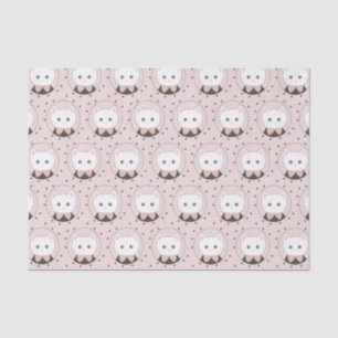 Niedliches Cat Face Pink Dotty Pattern Seidenpapier