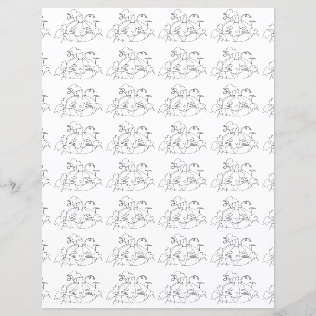 Niedliches Cat Face Pumpkins Halloween Scrapbook P (Vorderseite)