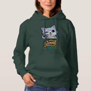 Niedliches Cat Face Women's Basic Hooded Sweatshir Hoodie