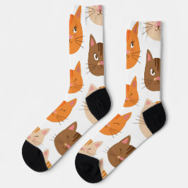 Niedliches Cat Faces Muster Socken