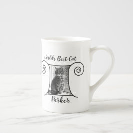 Niedliches Cat-Foto mit boho Stil und Text Prozellantasse