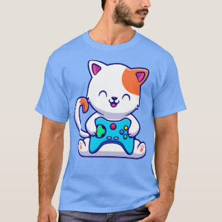 Niedliches Cat Gaming mit Game Console T-Shirt