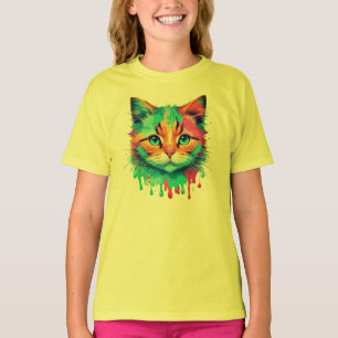 Niedliches Cat-Gesicht - mehrfarbiges Design-89059 T-Shirt