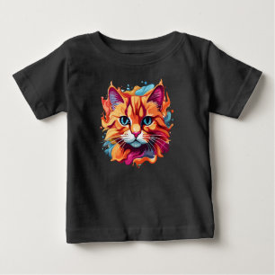 Niedliches Cat-Gesicht - mehrfarbiges Design Baby T-shirt