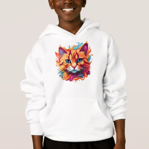 Niedliches Cat-Gesicht - mehrfarbiges Design Hoodie