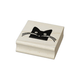 Niedliches Cat-Gesicht mit Whiskers Art Briefmarke Gummistempel
