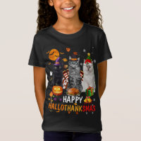 Niedliches Cat Halloween Frohe Weihnachtsfeier Hal