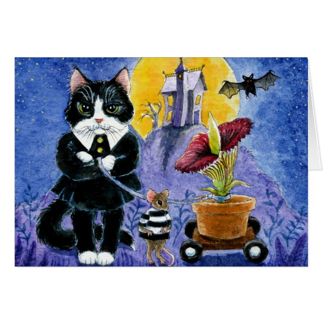 Niedliches Cat Halloween Spuk Haus (Vorderseite (Horizontal))
