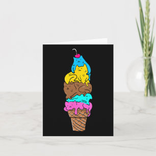 Niedliches Cat Ice Cream - Kitty Cat Dessert Shirt Karte