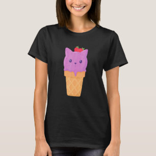 Niedliches Cat Ice Cream Kitty Cat Dessert T-Shirt