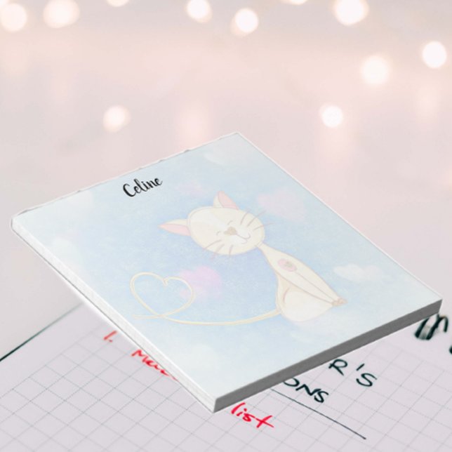 Niedliches Cat Illustration Notepad Notizblock (Von Creator hochgeladen)