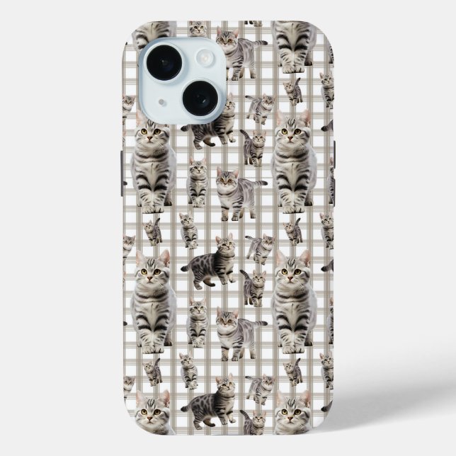 Niedliches Cat iPhone 15 Phone Case (Rückseite)