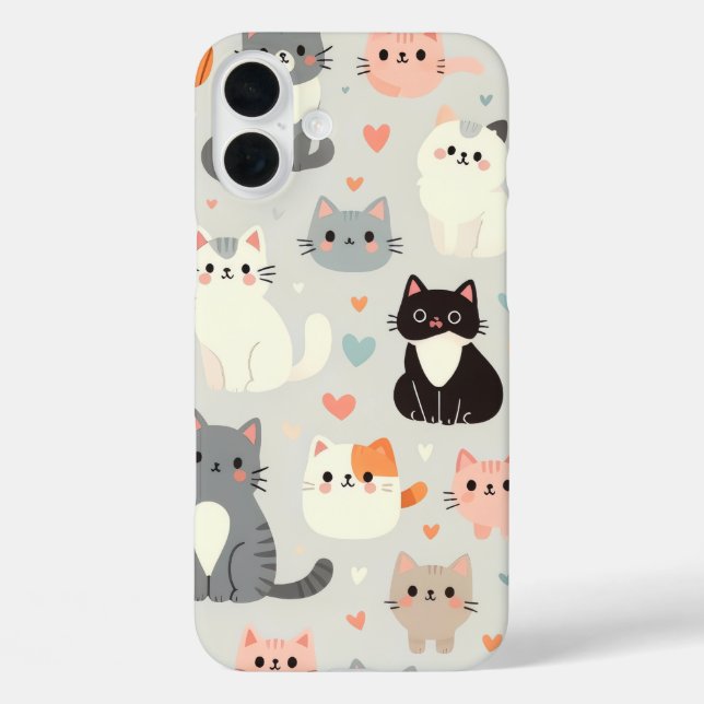 Niedliches Cat iPhone 16 Plus Fall Case-Mate iPhone Hülle (Rückseite)
