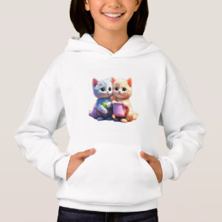 Niedliches Cat Logo Kids Pullover Hoodie ।। Kitten