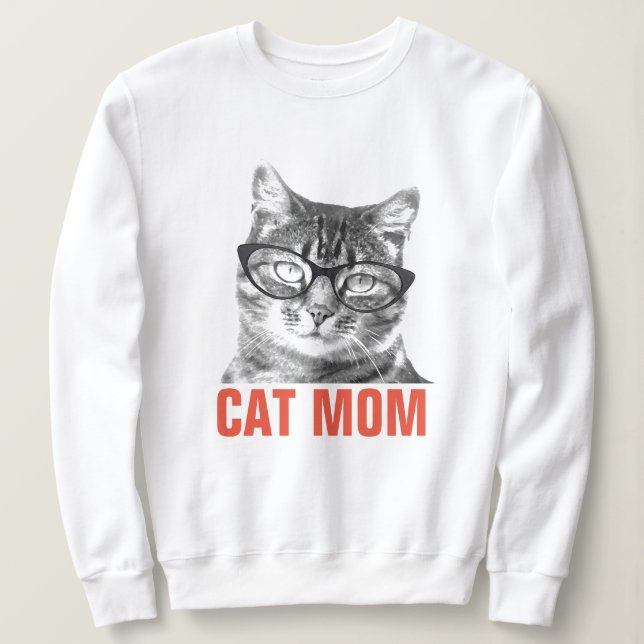 Niedliches CAT-MAMA-Sweatshirt für Frauen Sweatshirt (Design vorne)