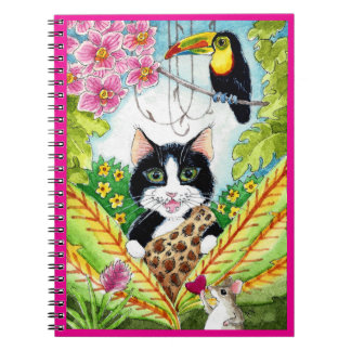 Niedliches Cat-Maus-Orchid Toucan-Vogelheft Notizblock