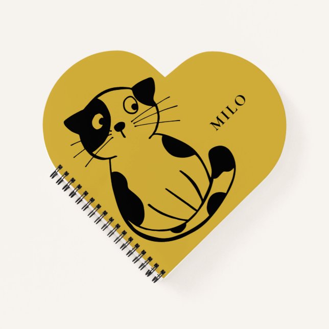 Niedliches Cat-Notebook mit Individuelle Name-Desi Notizbuch (Vorderseite)