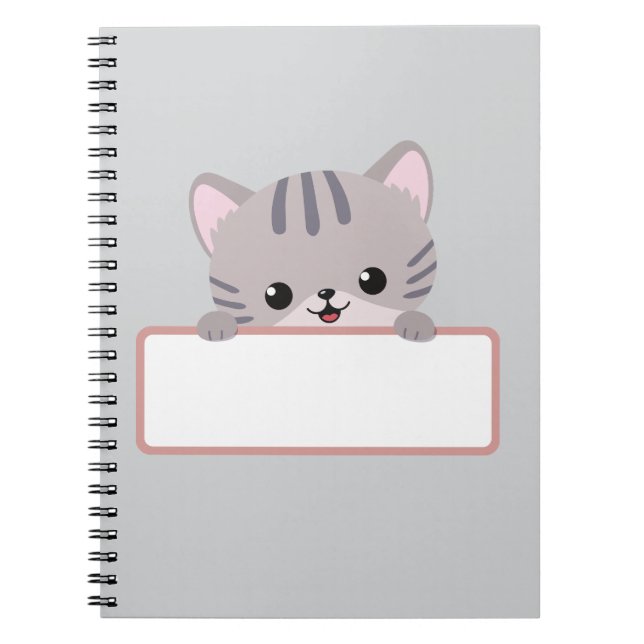 Niedliches Cat-Notebook - Personalisiertes Spiralj Notizblock (Vorderseite)
