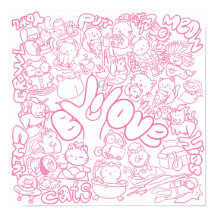 Niedliches Cat Patten mit ASL ILY-Zeichen - ASL De