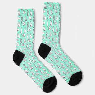 Niedliches Cat Pattern Aquamarine Neuheit Socken