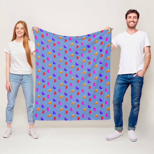 NIEDLICHES Cat Pattern Neon Rainbow Fleecedecke (Beispiel)